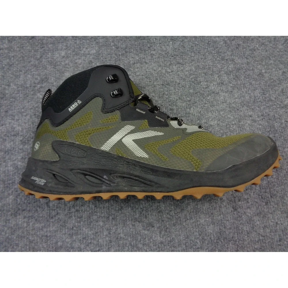 Keen Zionic NXT Mid Mens Hiking Shoes 10.5 Waterproof Boots Green Black Tan